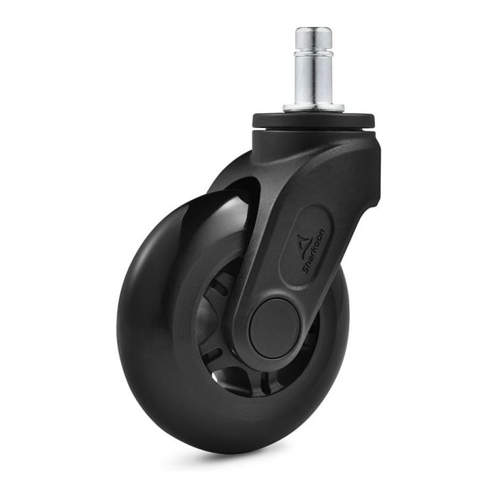 Sharkoon Gamingstühle Rollen-Set Skiller SW10 - Ruedas Giratorias, Set de 5, Negro PU, 7.5 cm, Compatible con SKILLER y ELBRUS