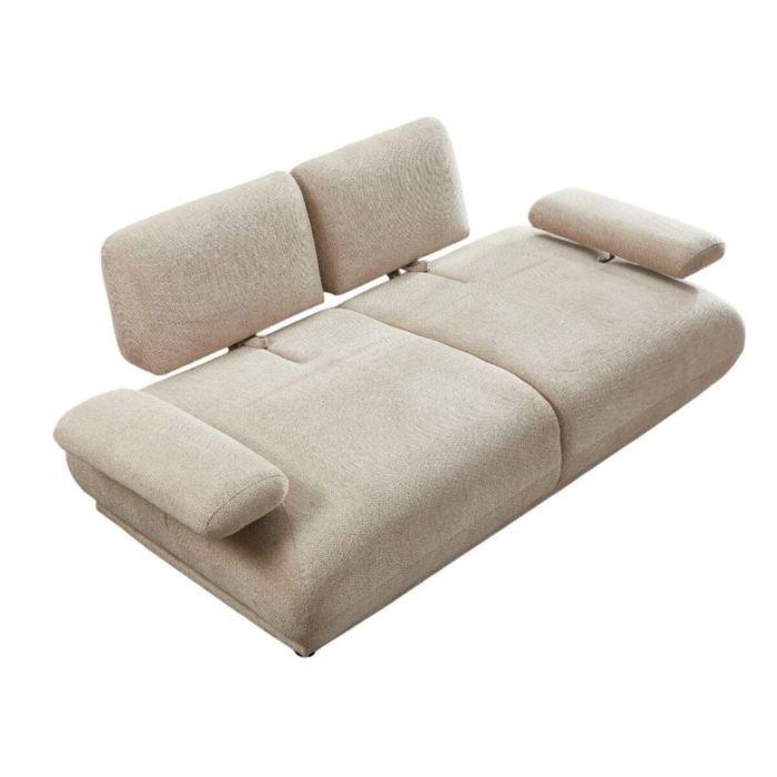 DKD Home Decor Sofá Urban Crudo 220x111x85 cm Poliéster con Respaldo y Brazos Abatibles Patas Madera 4 DKD Home Decor Sofá Urban Crudo 220x111x85 cm Poliéster con Respaldo y Brazos Abatibles Patas Madera 4