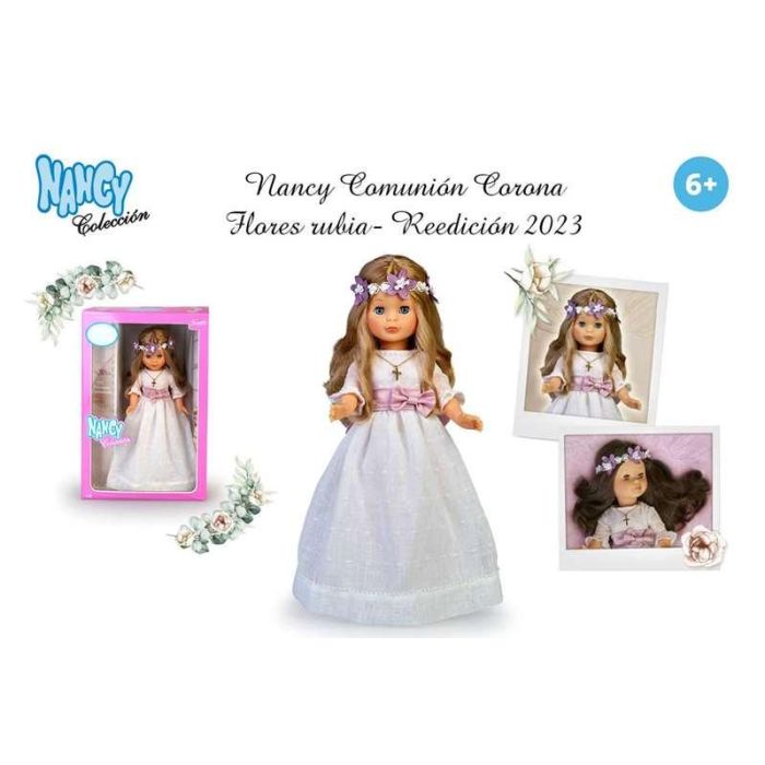 Muñeca nancy comunión rubia 48 cm con corona flores reedición 2023 4