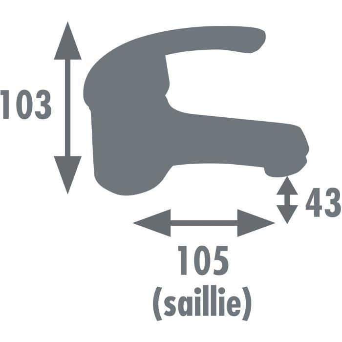 Edouard Rousseau EDR3047404052850 Mezclador de lavabo Cardiff Cartucho cerámico Ø 40 mm Reductor de caudal Caño fijo Cromo 2