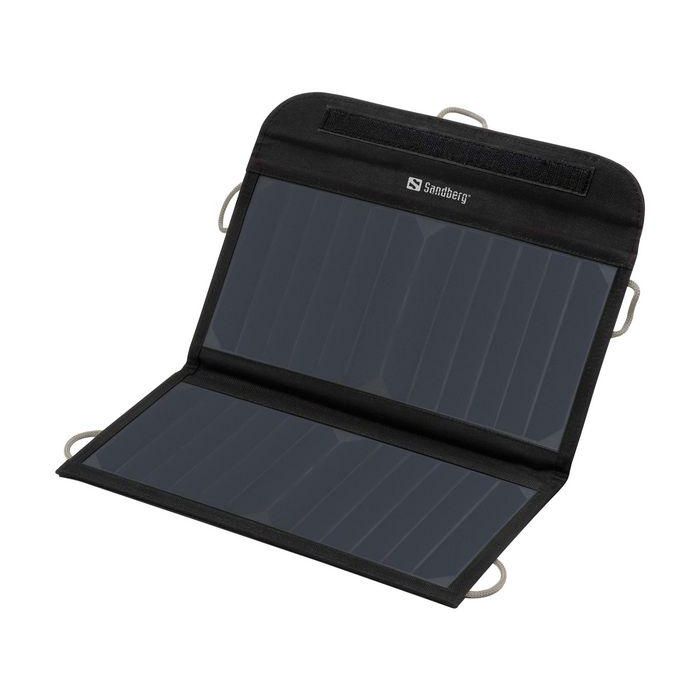 Sandberg Cargador Solar Plegable 13W, Panel Solar de Alta Eficiencia con 2 Puertos USB para Cargar Smartphones, Tablets y Baterías