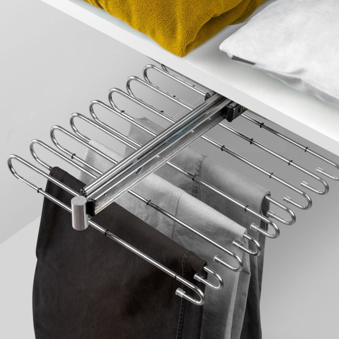 Emuca Pantalonero extraíble, 11 varillas, guías de extracción total, Acero, Cromado 1 Emuca Pantalonero extraíble, 11 varillas, guías de extracción total, Acero, Cromado 1