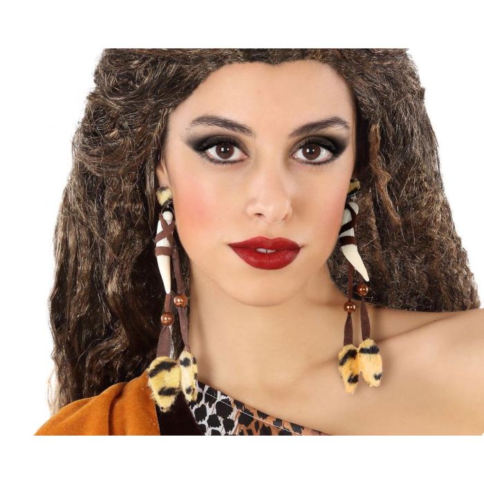Pendientes Historia Cavernícola Mujer Adulto Tribales Colmillos Madera Estampado Animal 0 Pendientes Historia Cavernícola Mujer Adulto Tribales Colmillos Madera Estampado Animal 0
