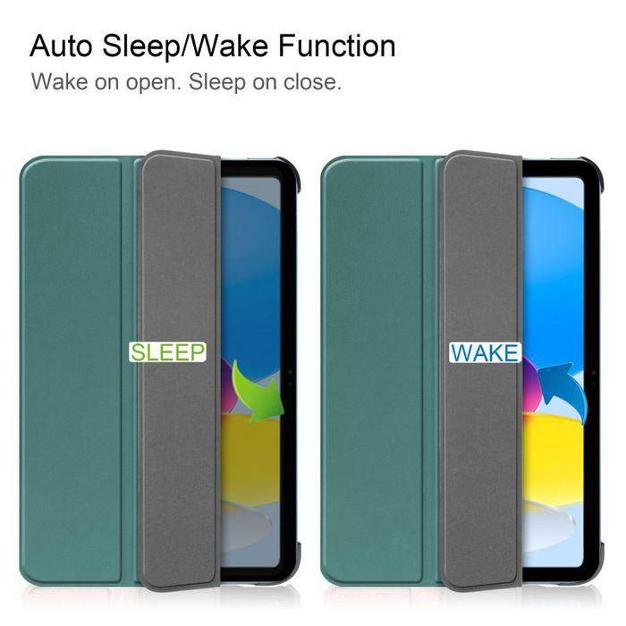 CoreParts For Apple iPad 10th Gen 10.9-inch (2022) Tri-fold Caster Hard Shell Cover with Auto Wake Function - Dark Green 1