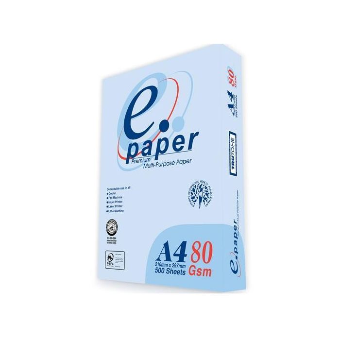 ECO PAPER Papel A4 80 Gr Copia y Oficina, Caja con 5 Paquetes de 500 Hojas Cada Uno, Formato A4 Blanco