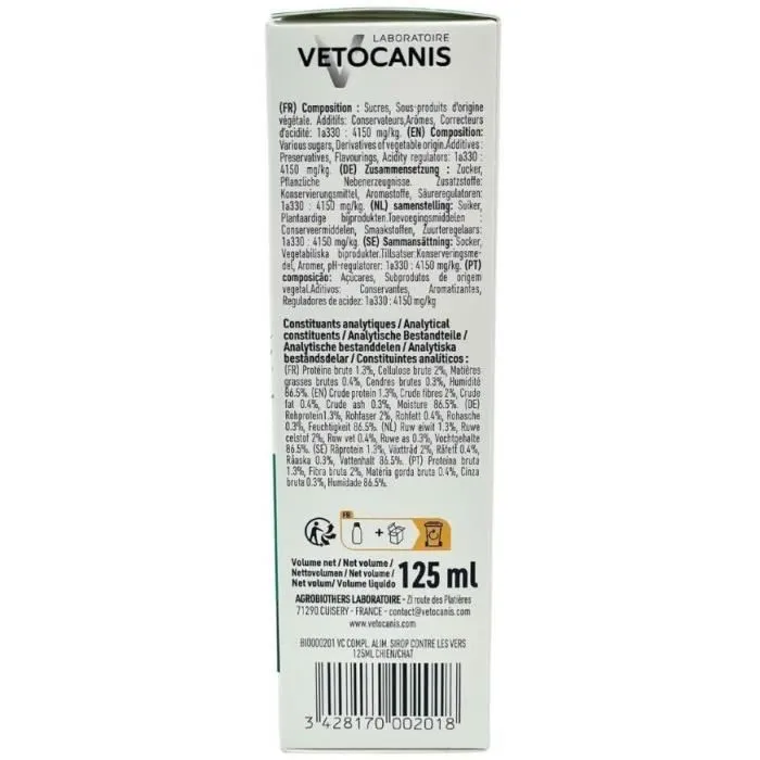 Vetocanis Jarabe contra Gusanos para Perros y Gatos - 125 ml 5 Vetocanis Jarabe contra Gusanos para Perros y Gatos - 125 ml 5