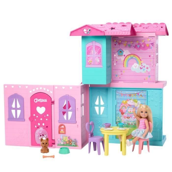Barbie Jfw49 Casa de Chelsea - Casa de muñecas desplegable transformable con 5 áreas de juego, incluye muñeca y perrito, 15+ piezas 2 Barbie Jfw49 Casa de Chelsea - Casa de muñecas desplegable transformable con 5 áreas de juego, incluye muñeca y perrito, 15+ piezas 2
