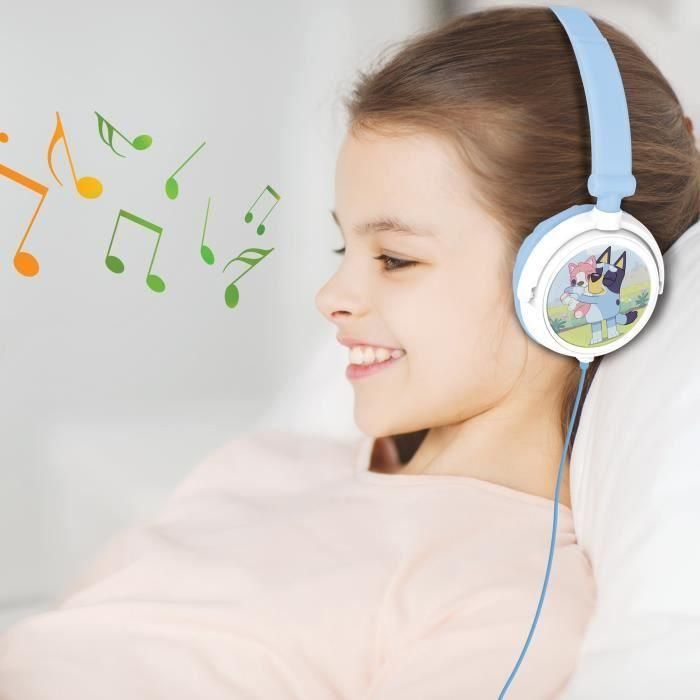 Lexibook LEXHP010BY Auriculares estéreo plegables con cable Bluey y limitador de volumen 1