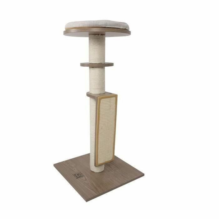 CatElite - Árbol para gatos GEORGE II - 40 x 40 x 79 cm - Plataforma de madera MDF con poste de sisal 3