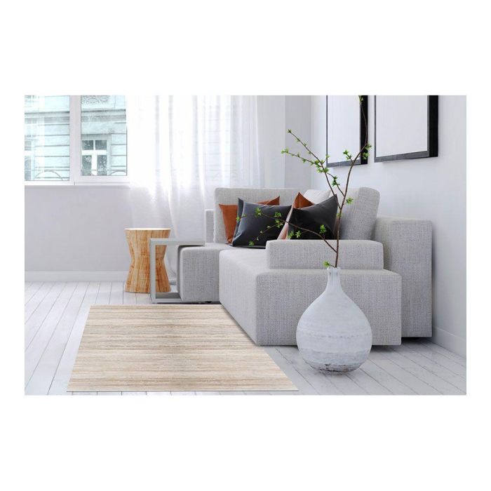 Bamboo Cool Alfombra Bambú Yeso 140 x 200 cm Interior/Exterior Antideslizante Poliéster