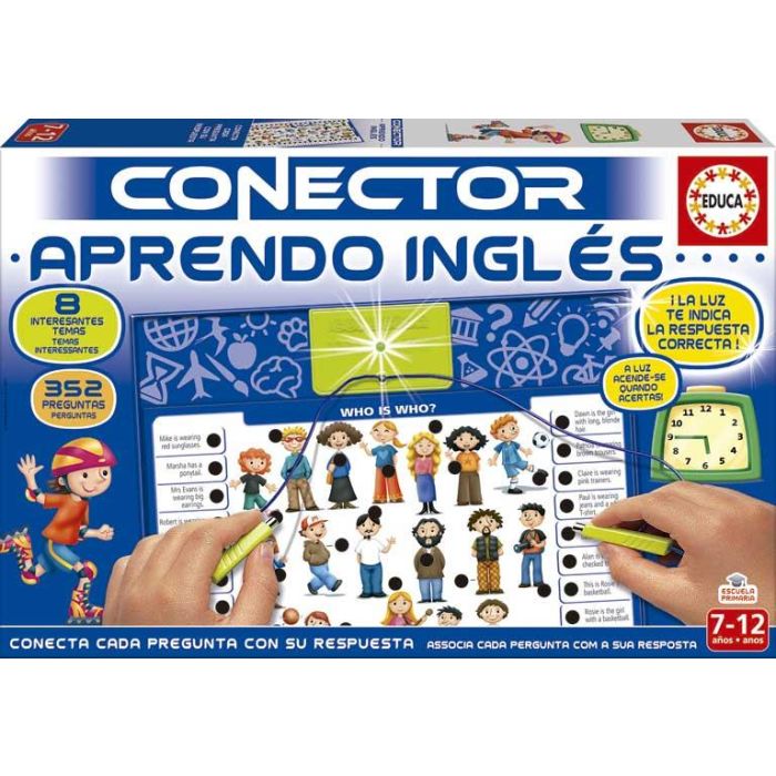 Educa 17206 Conector Aprendo Inglés - Juego Interactivo para Aprender Vocabulario, Verbos y Frases, Curso Básico +7 años con 352 Preguntas 1 Educa 17206 Conector Aprendo Inglés - Juego Interactivo para Aprender Vocabulario, Verbos y Frases, Curso Básico +7 años con 352 Preguntas 1