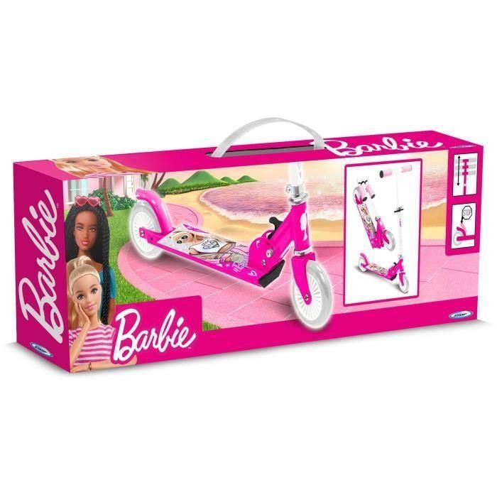 Stamp Patinete Plegable Barbie, Rodamientos ABEC 5, Freno de Pie, Altura Ajustable, Plataforma Antideslizante, Manijas Espuma 3