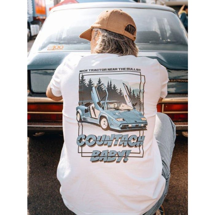 Radikal Revolution RKLCB104XL Camiseta 'Countach Baby!' Homenaje Lamborghini Countach Clásico V12 Blanca Talla XL 1 Radikal Revolution RKLCB104XL Camiseta 'Countach Baby!' Homenaje Lamborghini Countach Clásico V12 Blanca Talla XL 1