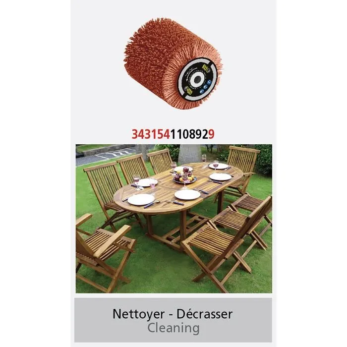 Fartools Cepillo Abrasivo Nailon Ø80mm L100mm REX80 para Fregar, Desengrasar, Limpiar Madera, Metal o Piedra Fartools Cepillo Abrasivo Nailon Ø80mm L100mm REX80 para Fregar, Desengrasar, Limpiar Madera, Metal o Piedra