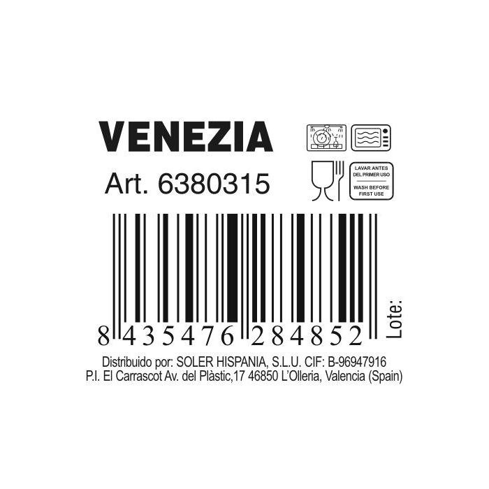 Bol de vidrio Venezia 15 cm x 6.5 cm - Inde (24 Unidades) 2 Bol de vidrio Venezia 15 cm x 6.5 cm - Inde (24 Unidades) 2