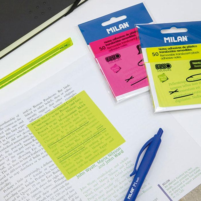 Bloc De Notas Adhesivas Quita Y Pon Milan 76x76 mm Removible Plastico Translucido Amarillo Fluor 50 Hojas 1 Bloc De Notas Adhesivas Quita Y Pon Milan 76x76 mm Removible Plastico Translucido Amarillo Fluor 50 Hojas 1