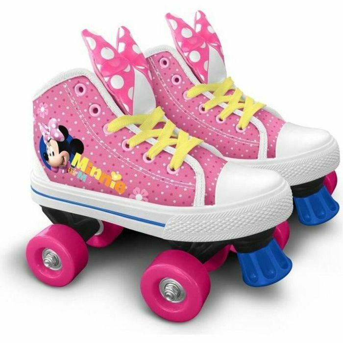 Disney Minnie Patines Cuádruples de 4 Ruedas Talla 28 para Niña con Chasis PP Alta Resistencia, Ruedas PVC y Freno Delantero Disney Minnie Patines Cuádruples de 4 Ruedas Talla 28 para Niña con Chasis PP Alta Resistencia, Ruedas PVC y Freno Delantero