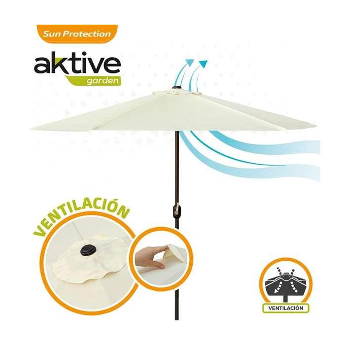 Aktive Parasol de Terraza 270 cm con Chimenea y Mástil de Aluminio 3