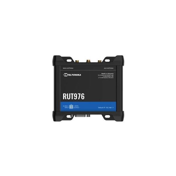 Teltonika RUT976 Router Red Móvil 5G Redcap Industrial Gigabit Ethernet Negro Montaje en pared/carril DIN con WiFi y Doble SIM 0 Teltonika RUT976 Router Red Móvil 5G Redcap Industrial Gigabit Ethernet Negro Montaje en pared/carril DIN con WiFi y Doble SIM 0