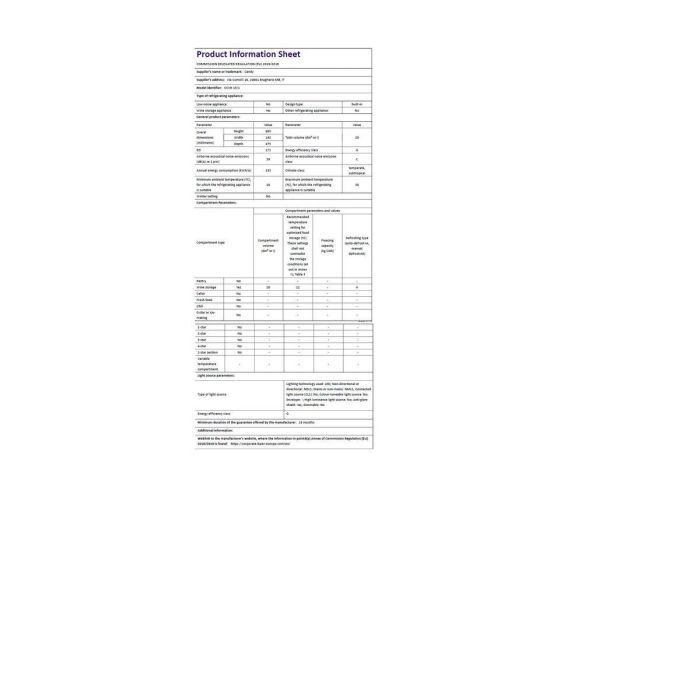 Enfriador de Botellas Candy CCVB 15/1 6 Enfriador de Botellas Candy CCVB 15/1 6