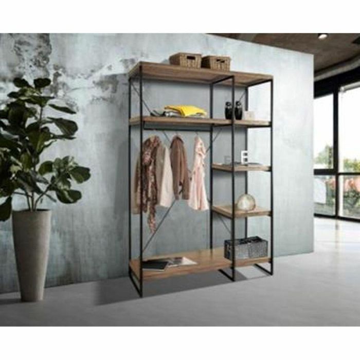 Armario ropero DKD Home Decor Marrón Negro Metal Madera de mango 130 x 47 x 205 cm 3 Armario ropero DKD Home Decor Marrón Negro Metal Madera de mango 130 x 47 x 205 cm 3