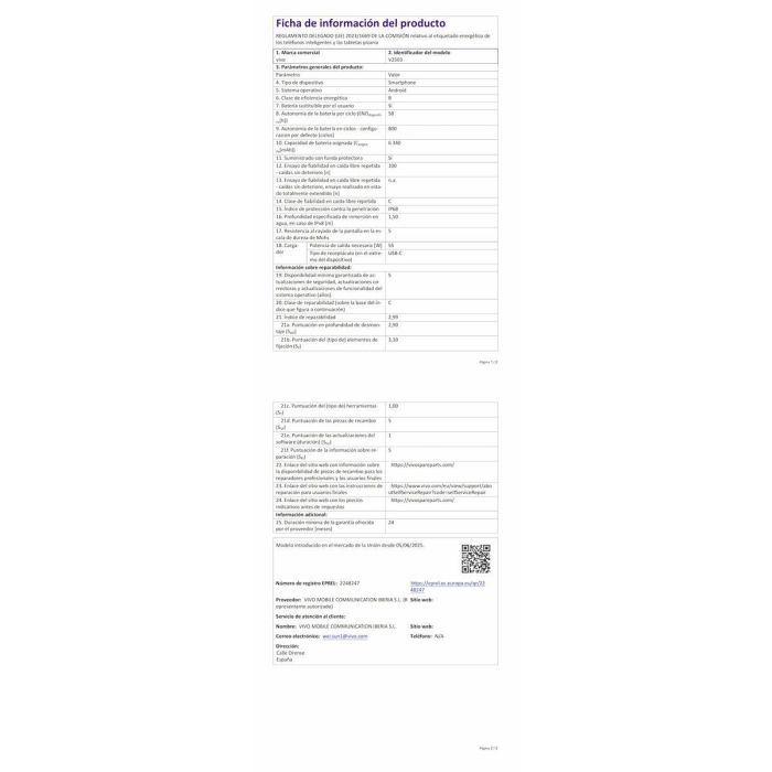 Smartphone Vivo 560271 6,3" 12 GB RAM 512 GB Negro 1