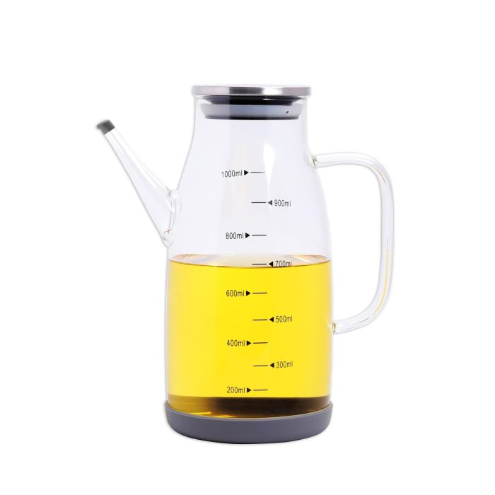 Aceitera de vidrio borosilicato 1000 ml con tapón de acero inoxidable - La Mediterranea (12 Unidades) 8 Aceitera de vidrio borosilicato 1000 ml con tapón de acero inoxidable - La Mediterranea (12 Unidades) 8