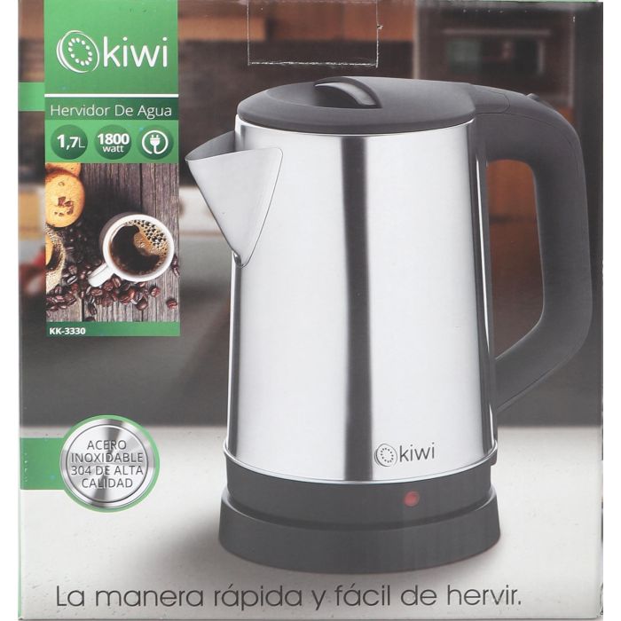Hervidor de agua Kiwi 1.7L 1800W acero inoxidable (4 Unidades) 1 Hervidor de agua Kiwi 1.7L 1800W acero inoxidable (4 Unidades) 1