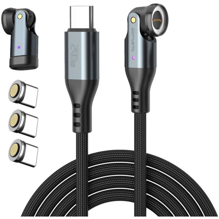 4smarts USB-C 540 Magnetkabel-Set GravityCord 240W 1.8m 1