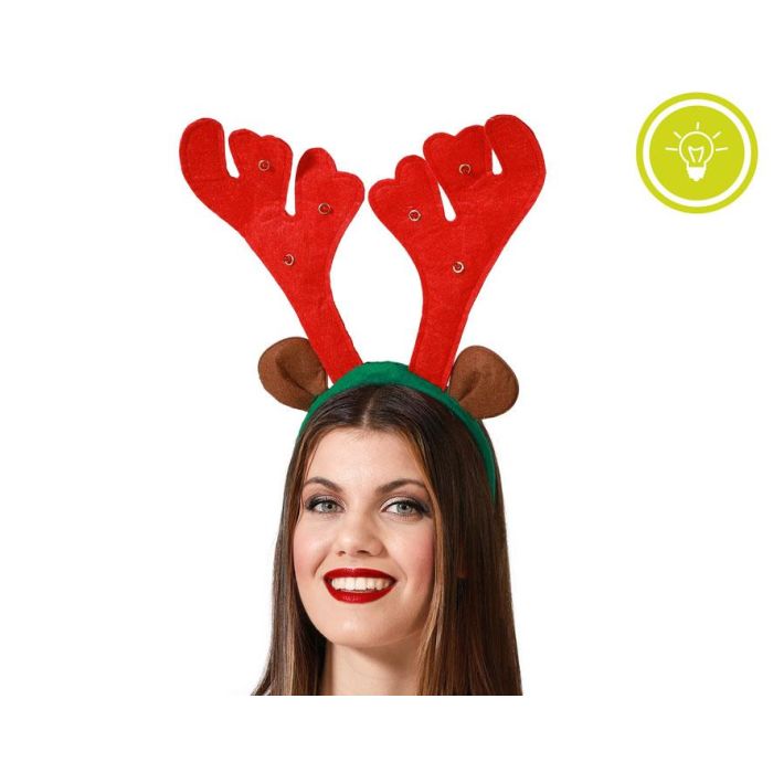 Diadema Cuernos Reno Navideña con Luces LED