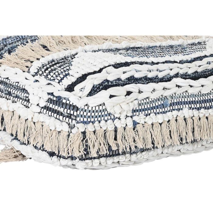 DKD Home Decor Cojín Suelo Otric Boho de Poliéster Negro Blanco a Rayas 60x60x25 cm 1