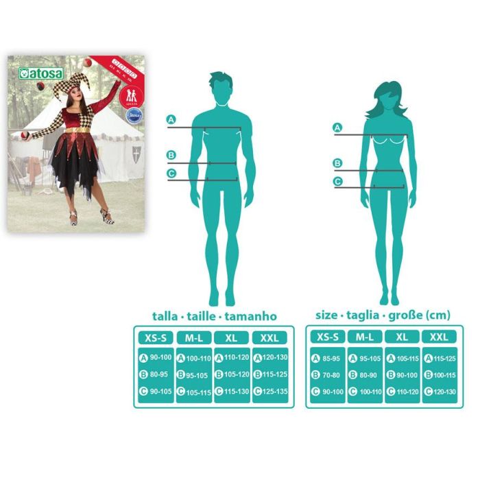Disfraz Arlequin Rojo Adulto Mujer Adulto XXL 3