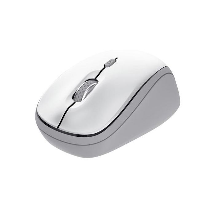 Trust Ratón Óptico Inalámbrico y Bluetooth Yvi+ 1600 DPI Blanco - Compatible con 3 Dispositivos