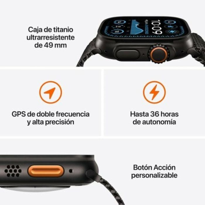 Smartwatch Apple MX4P3TY/A Negro 1,9" 49 mm 10 Smartwatch Apple MX4P3TY/A Negro 1,9" 49 mm 10