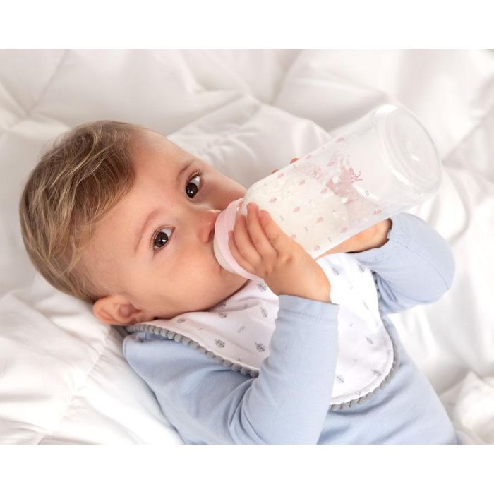 Biberón Anticólicos 360 mL Rosa + 6 Meses 1