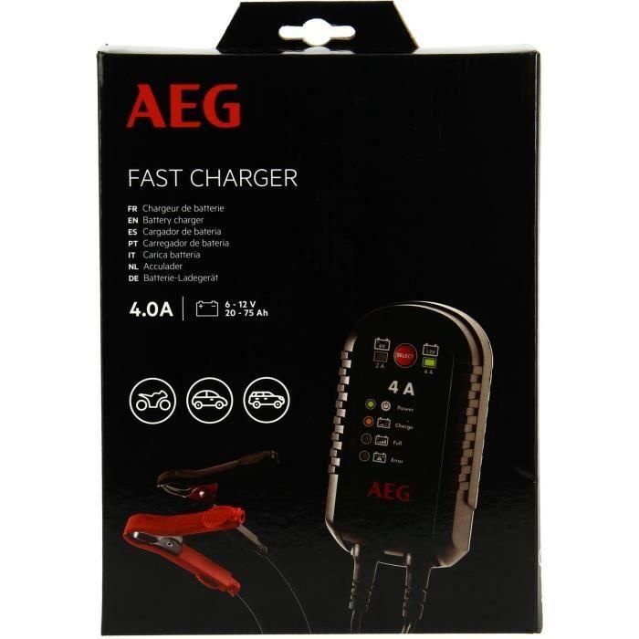 AEG 5183 Cargador de Baterías de 4000mA para Baterías de hasta 75Ah 230V 3 AEG 5183 Cargador de Baterías de 4000mA para Baterías de hasta 75Ah 230V 3