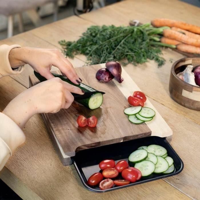 Livoo Tabla de cortar MES155 Madera de acacia FSC 36,5 x 27,5 cm con bandeja de goteo extraíble 1 Livoo Tabla de cortar MES155 Madera de acacia FSC 36,5 x 27,5 cm con bandeja de goteo extraíble 1