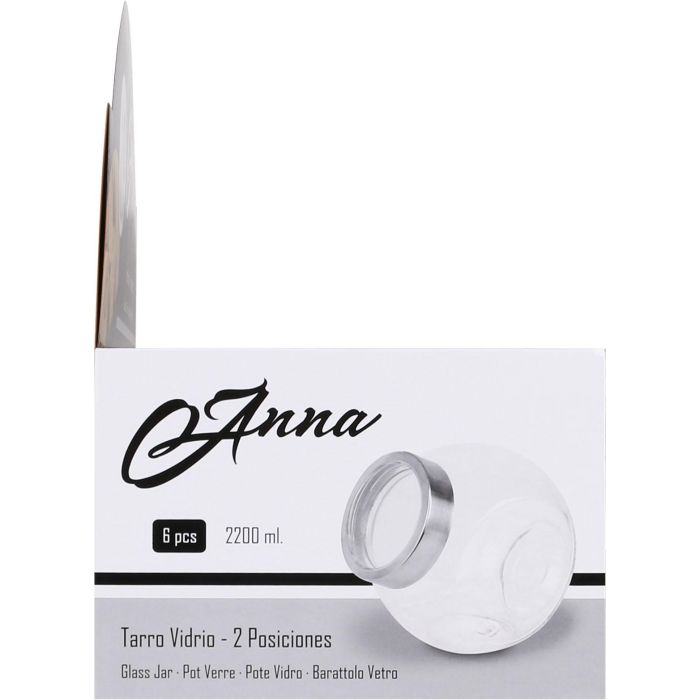 Anna Tarro de Vidrio con 2 Posiciones 2200 ml - 13 x 17.5 x 17.5 cm (12 Unidades) 4