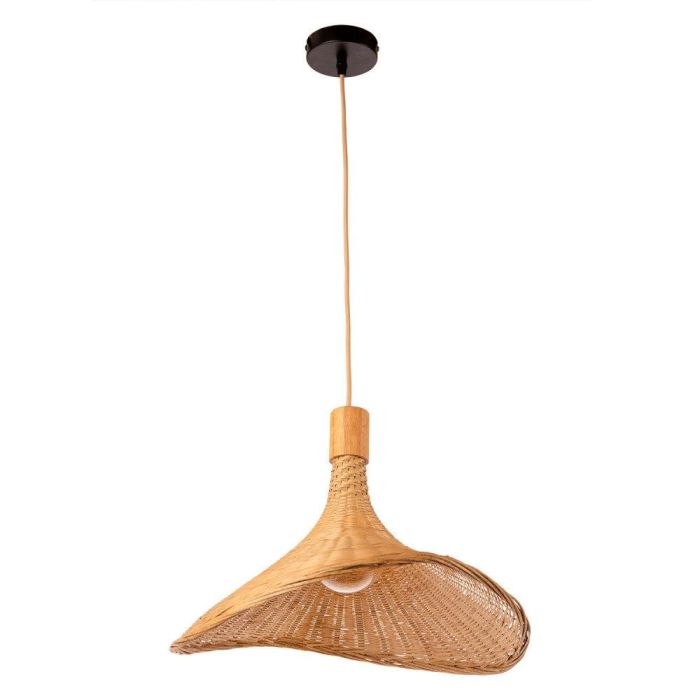Lámpara Colgante Itabuna de Bambú Natural para Interiores. Compatible con Bombilla E27. Estilo Mediterráneo y Boho-Chic. SKD-P80021 2