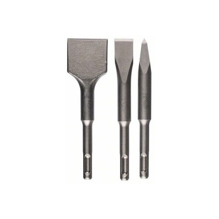 Bosch 2 608 690 180 Cincel Pala Set SDS plus 3 piezas 140 mm para Martillo Perforador Metal Plata