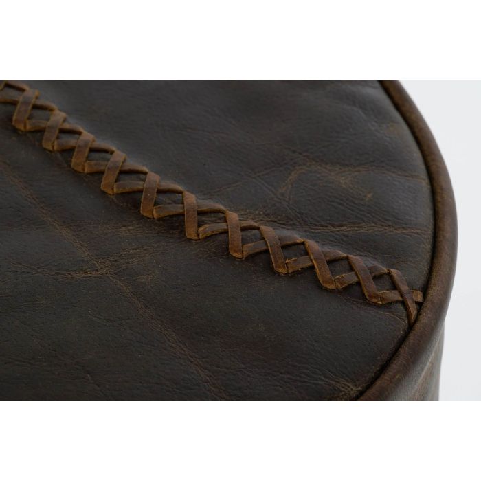 DKD Home Decor Taburete Vintage Marron Metal y Cuero 44 x 82 x 41 cm 2