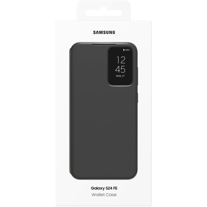 Samsung Funda Cartera Smart View para Galaxy S24 FE Negro con Bolsillo para Tarjetas y Ventana Interactiva 5