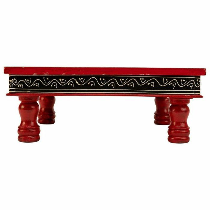 Mesa auxiliar Alexandra House Living Rojo Aluminio Madera MDF 38 x 14 x 38 cm 4