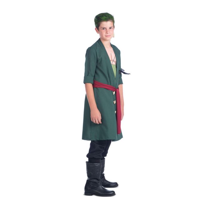 Disfraz roronoa zoro crema para el pelo, pendientes, chaqueta, pañuelo, fajín y pantalón talla 7-9 y