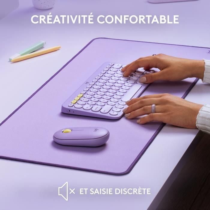 Logitech - teclado inalámbrico K380 - Lemonada de lavanda 2 Logitech - teclado inalámbrico K380 - Lemonada de lavanda 2