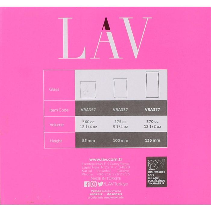 Set 6 Vasos Altos 370 cc Vera - Lav (8 Cajas) 3 Set 6 Vasos Altos 370 cc Vera - Lav (8 Cajas) 3