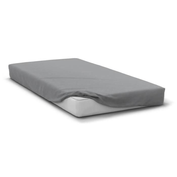 Sábana bajera ajustable - HOME LINGE PASSION - HP71765 - 140 x 190 cm + capó 30 cm - Microfibra - 82 g - Gris claro Sábana bajera ajustable - HOME LINGE PASSION - HP71765 - 140 x 190 cm + capó 30 cm - Microfibra - 82 g - Gris claro