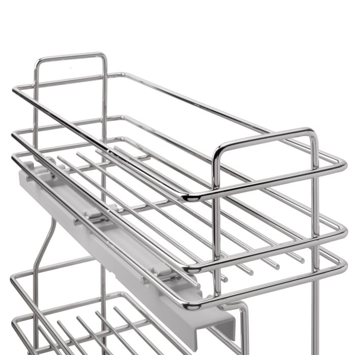 Emuca Botellero extraíble SupraMax con cierre suave, lateral izquierdo, 3 bandejas, módulo 200mm, Acero, Cromado 2