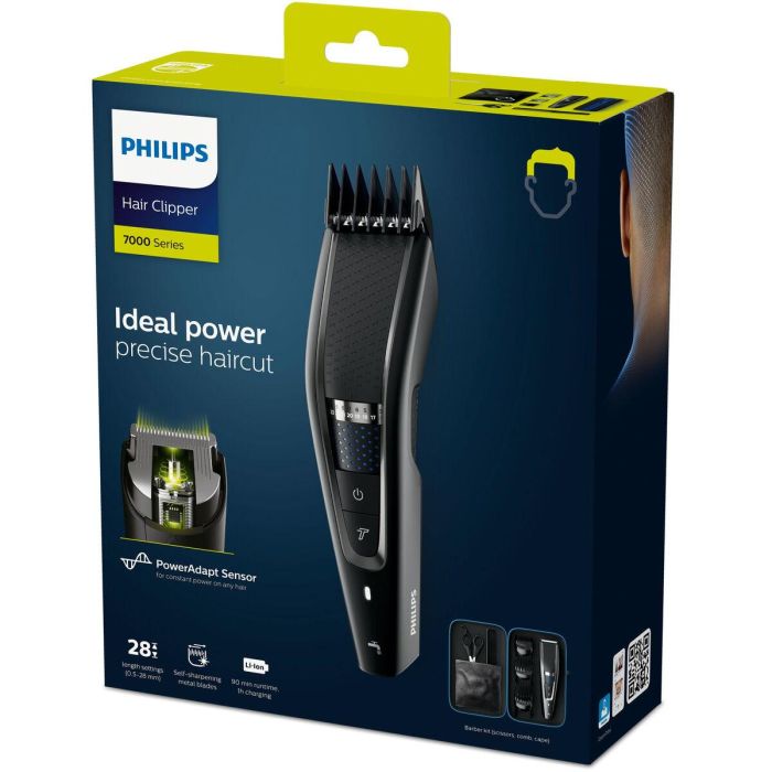 Philips HC7650/15 Cortapelos y Barba Serie 7000 Dualcut Trim-n-Flow Wet & Dry 28 ajustes de longitud 90min Batería + Kit Peluquero