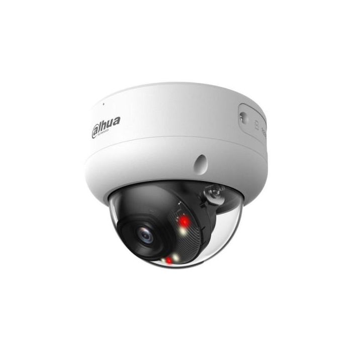 Dahua (DH-IPC-HDBW3849EP-S-IL-0280B) Cámara IP Domo Antivandálica 8MP WizSense Smart Dual Light IA, Lente Fija 2.8mm, IR, WDR, Micrófono